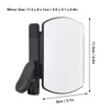 A close-up view of a black clip-on mirror for a smartphone, with dimensions indicated. Voir les images du produit