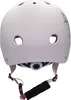 The back view of a white helmet with straps and adjustment dial. Náhled obrázku produktu