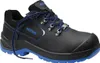 A single black and blue safety shoe is shown against a white background. Produktbild-Vorschau