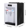 A white and black electric water dispenser with two spouts, one red and one blue, and a black drip tray. Dimensions are indicated on the right and bottom sides of the image. Náhled obrázku produktu