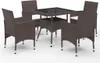 vidaXL 5-tlg. Garten-Essgruppe Braun Poly Rattan und Glas Produktbild-Vorschau 7