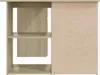 A close-up view of a light-colored shelf unit with a textured panel. Produktbild-Vorschau