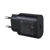 A black USB-C fast charger adapter with European-style prongs. Produktbild-Vorschau
