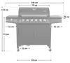 TAINO RED 6+1 Gasgrill 6 Edelstahl Brenner Seitenkocher Produktbild-Vorschau 7