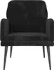 A black velvet armchair with dark metal legs, shown from the front against a white background. Produktbild-Vorschau
