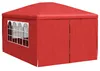 vidaXL Party-Zelt 400 x 300 x 255 cm Rot PE und Stahl Produktbild-Vorschau 3