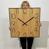 Horloge murale en bois Wood Square chêne 60cm de diamètre Voir les images du produit 5