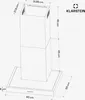A technical drawing of a kitchen hood with dimensions indicated. Náhľad obrázku produktu