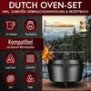 GUSSKÖNIG Dutch Oven Set [4.5L] mit Füßen - Eingebrannter Produktbild-Vorschau 11