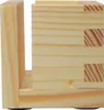 A close-up side view of a wooden product holder. Produktbild-Vorschau