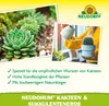 A collage of two images showing succulents and a person watering a cactus, with marketing text and a brand logo. Produktbild-Vorschau