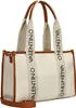 A white Valentino tote bag with brown trim and straps. Anteprima dell’immagine prodotto