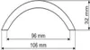 Schrankgriff 96mm Lochabstand Edelstahl Optik Produktbild-Vorschau 2