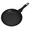 A black frying pan with a speckled surface and a black handle, shown from a diagonal top-down view against a white background. Anteprima dell’immagine prodotto
