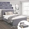 A bedroom setting with a bed, nightstands, and a window. Voir les images du produit