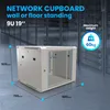 Extralink Rack skříň 9U 600x600 AZH Šedá montovaná na zeď, Náhled obrázku produktu 5