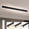 A modern black LED ceiling light fixture is shown mounted on a ceiling, with smaller inset images demonstrating different light color temperatures and a remote control. Náhľad obrázku produktu