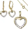 Schmuck-Set Herz aus 333 Gold Gelbgold Zirkonia Ohrringe Produktbild-Vorschau 1