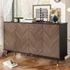 Merax Sideboard mit Fischgrätmuster, Kommode mit 4 Türen Produktbild-Vorschau 1