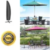 A collage of images showing outdoor furniture and accessories, including a patio umbrella cover, a patio set with a green umbrella, and a patio set with a red umbrella. Produktbild-Vorschau
