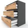 STIV Möbel | Kommode Grau Matt/Eiche Wotan 80x33,5x71,5 cm Produktbild-Vorschau 3