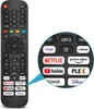 A remote control with a magnified inset showing app icons. Produktbild-Vorschau