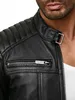 Kunst- Lederjacke Bikerjacke Biker Steppjacke Schwarz 4XL Produktbild-Vorschau 7