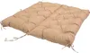 A beige tufted cushion with ties for attachment, shown on a white background. Náhled obrázku produktu