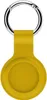 A yellow silicone case for an Apple AirTag with a silver keyring, isolated on a white background. Produktbild-Vorschau