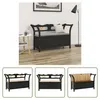 The Living Store Sitzbank Schwarz 107x45x75,5 cm Massivholz Produktbild-Vorschau 2