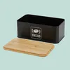 Relaxdays Brotkasten, Bambusdeckel, Metall, HxBxT: 13,5 x Produktbild-Vorschau 6