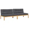 Design Garten-Mittelsofas aus Paletten 2 Stk. mit Kissen Produktbild-Vorschau 2