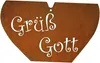 Rostikal Herz Deko Grüß Gott 22 x 21 cm Schild Haustür Deko Produktbild-Vorschau 2