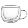 A clear glass double-walled cup with a handle, shown against a white background. Náhled obrázku produktu