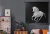 MuchoWow® Wandteppich Wandbehang Weißes Pferd galoppiert Produktbild-Vorschau 5