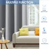 A living room scene with a sofa and curtains, highlighting product features. Voir les images du produit