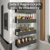 Sada 2 magnetických polic na lednici – Černá – Kovový Náhled obrázku produktu 1