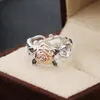 Vintage-Fingerring für Damen, zweifarbig, Blumenband, Produktbild-Vorschau 6