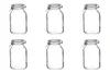 Six clear glass jars with metal clamp lids are arranged in two rows of three on a white background. Produktbild-Vorschau