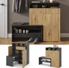 A collage of images showing a shoe cabinet and bench set in different configurations and from different angles. Náhľad obrázku produktu