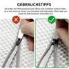 Two close-up images showing how to open and close a zipper on a laundry bag, with one showing the incorrect way (marked with a red X) and the other showing the correct way (marked with a green checkmark). Produktbild-Vorschau