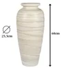 Dekorative schwere Bodenvase 60cm Creme - Relief aus Produktbild-Vorschau 4