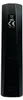 The back of a black remote control with regulatory markings. Produktbild-Vorschau