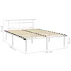 A white metal bed frame with wooden slats. Produktbild-Vorschau