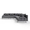 A sectional outdoor sofa set in a dark gray fabric, presented on a white background. Podgląd zdjęcia produktu