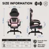 Kawaii gaming stoel, met voetsteun, dubbele lendensteun, Productafbeelding-voorbeeld 3