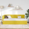 vidaXL Rohový rám postele s čelom žltý 90 cm x 190 cm zamat Náhľad obrázku produktu 3