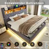 A bedroom scene featuring a bed with storage and LED lighting. Produktbild-Vorschau