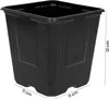 A black plastic plant pot with dimensions indicated. Podgląd zdjęcia produktu