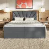 MOTIVENA Aspen Boxspringbett 160x200 Grau Samt (Jasmine Produktbild-Vorschau 2